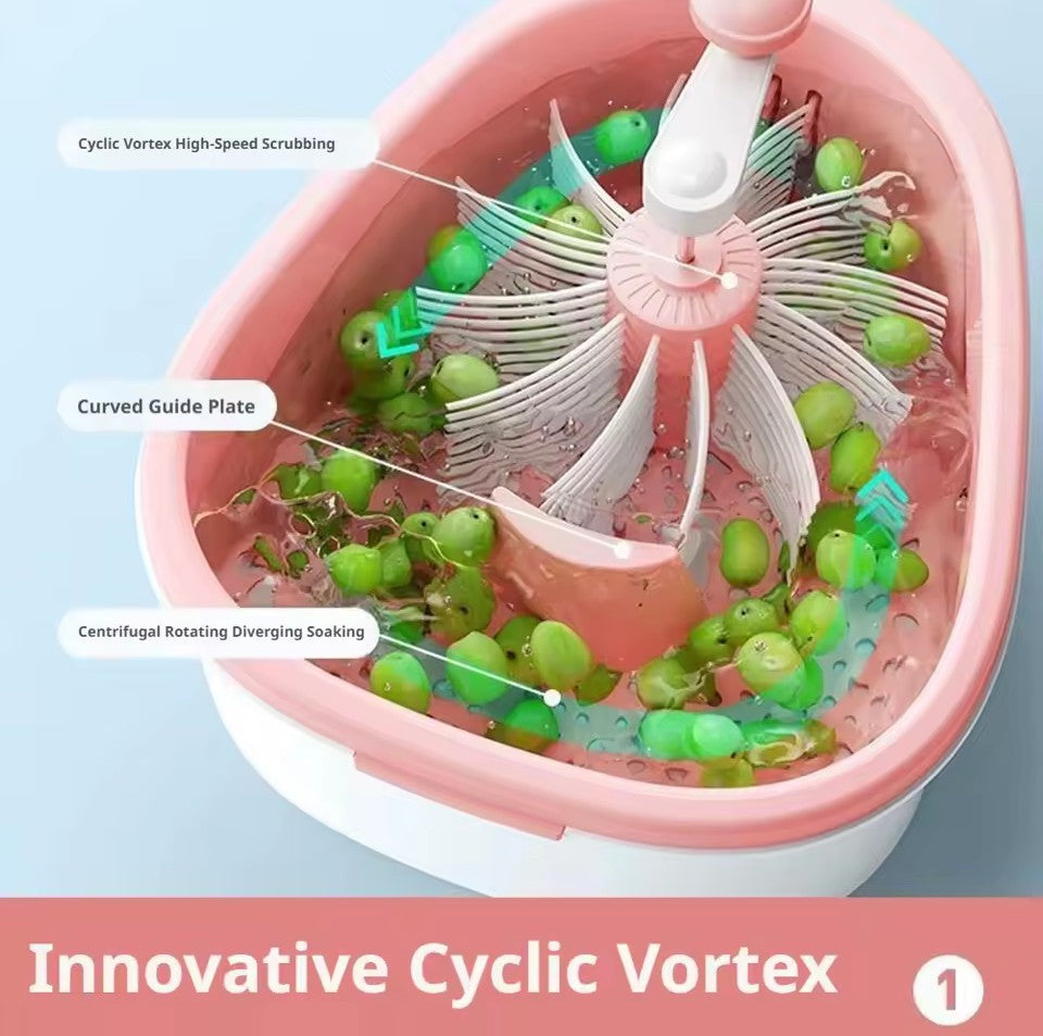 Multi-Function 360° Rotary Fruit & Vegetable Cleaner Spinner