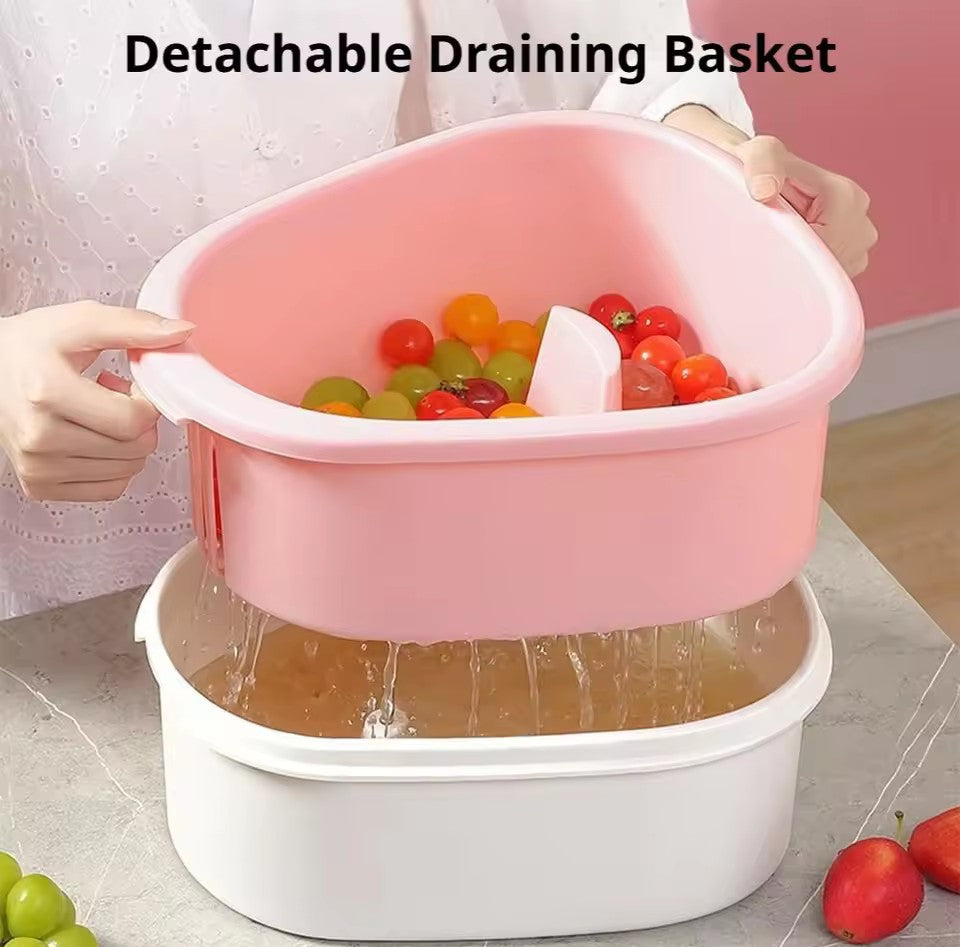 Multi-Function 360° Rotary Fruit & Vegetable Cleaner Spinner