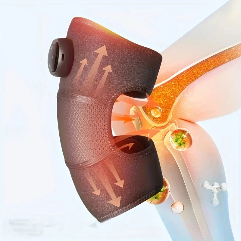 Electric Heated Knee Massager with Vibration – Heat Therapy Wrap for Joint Pain Relief