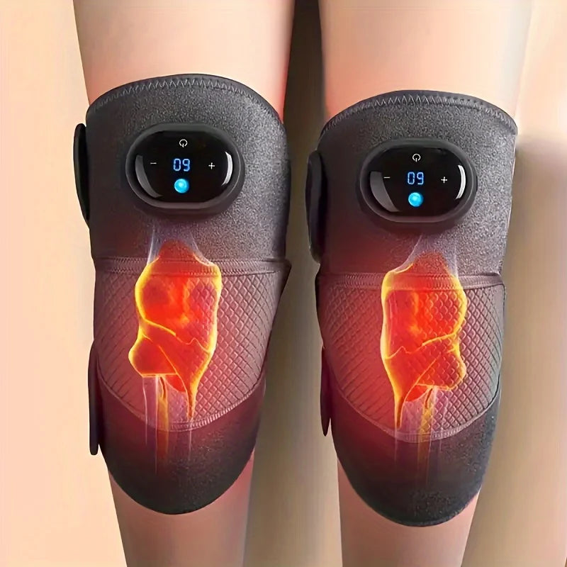 Electric Heated Knee Massager with Vibration – Heat Therapy Wrap for Joint Pain Relief
